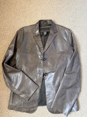 Banana Republic Vintage Brown Leather Blazer